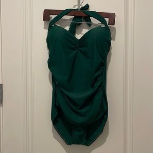 Adorable Cocoship Pin-Up Style Ruched 1-Piece in Beautiful Emerald Green Sz XXL